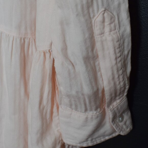 Frank & Eileen Grayson The Changemaker Light Pink Oversized Tiered Shirt Dress L - Picture 9 of 14
